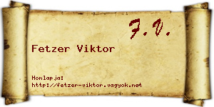 Fetzer Viktor névjegykártya